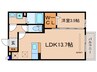フィエスタ１号館 1LDKの間取り