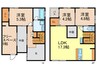 弓場町戸建て 4LDKの間取り