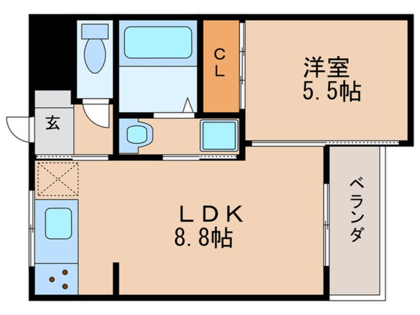 間取図 エリタージュ・椥辻