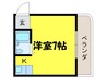 朝日プラザ堺東（７１４） 1Rの間取り