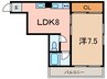 田中マンション 1LDKの間取り