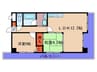 阪神ﾊｲｸﾞﾚ-ﾄﾞﾏﾝｼｮﾝ１５番館 2LDKの間取り