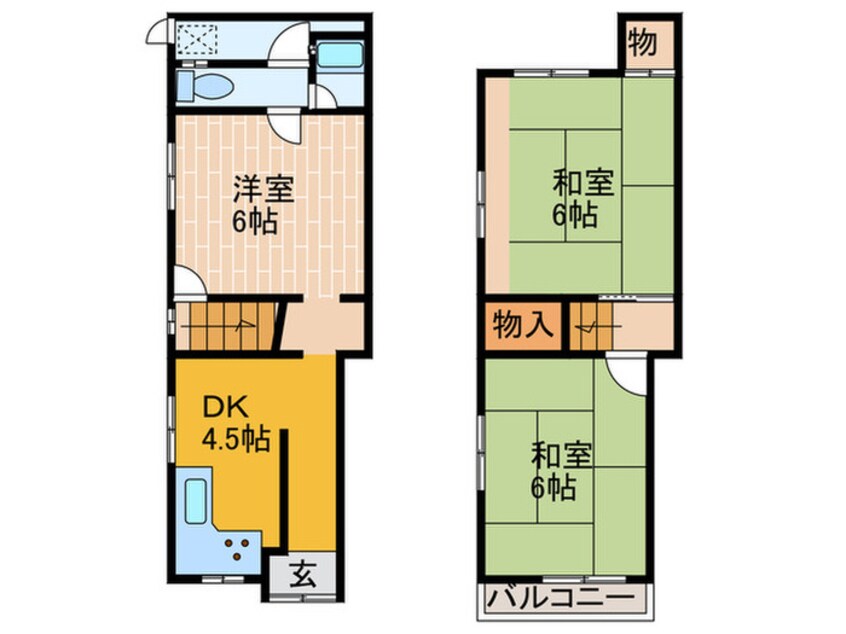 間取図 岸和田3丁目貸家