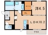 クリアパーク東神戸 1LDKの間取り