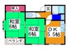 セントヒル藤井寺 2DKの間取り