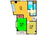 奈良本マンション 2DKの間取り