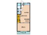 岡ハイツ北棟 1LDKの間取り