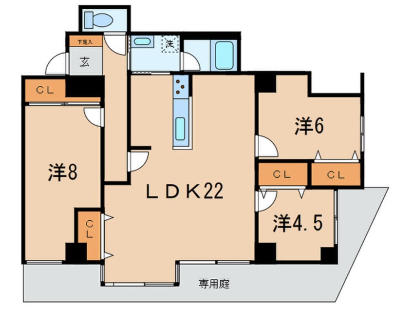 間取図 メインステージ夙川(102)