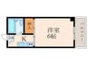 竹馬ビル 1Kの間取り