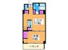 コ－ポラス長居東 1LDKの間取り