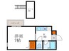 GA雅 1Kの間取り