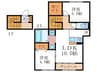 リンク岩倉 2LDKの間取り