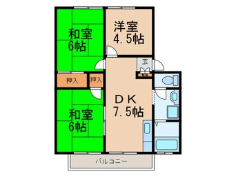 間取図 ハイツ椿園 Ⅱ