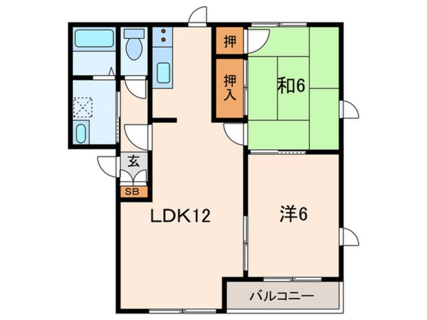 間取図 ｺｰﾗﾙｺｰﾄﾐﾂﾏﾂＡ棟