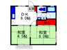 福西ハイツ 2DKの間取り