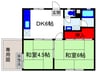 福西ハイツ 2DKの間取り