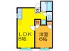 萱島ツインマンション 1LDKの間取り