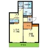 ｼｬｰﾒｿﾞﾝ北本町 1LDKの間取り