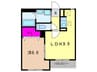 ロングフィールド長原 1LDKの間取り