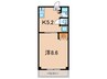 平成朝霧ハイツ 1Kの間取り