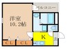 フジパレス三国本町 1Kの間取り