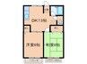 アルシュ住之江 2DKの間取り