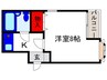サンパレス２１パティオ豊中B棟 1Rの間取り