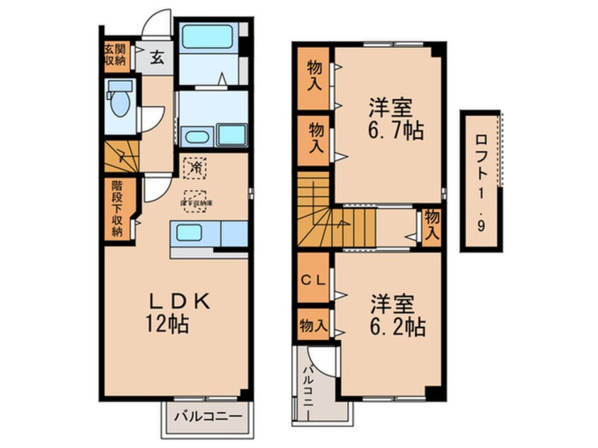 間取図 ホワイトオ－ク箕土路１番館