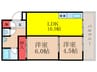 桜ｹ丘ｺｰﾎﾟ 2LDKの間取り