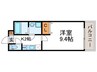 Brillante衣笠 1Kの間取り