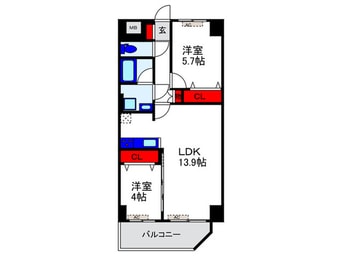 間取図 GLUCK MAISON F-TOYONAKA XV