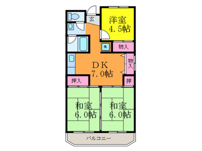 間取図 ｻﾝﾘﾊﾞｰﾊｲﾂ