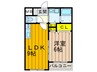 オルセット長尾　B棟 1LDKの間取り