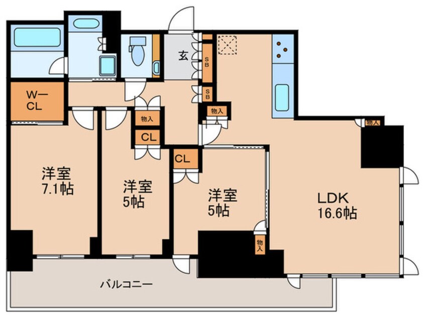 間取図 ｸﾞﾗﾝﾄﾞﾒｿﾞﾝ上町台ﾚｼﾞﾃﾞﾝｽﾀﾜｰ