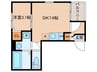ハーモニーテラス唐橋門脇町 1DKの間取り