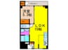 増田服部マンション 1LDKの間取り