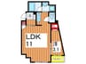 ルネク－ル・ムラタ 1LDKの間取り