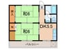 王塚マンション 2DKの間取り