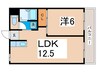 リベラルパレス平野 1LDKの間取り