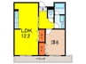 アモル甲東園 1LDKの間取り