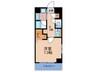 ガーデンクォーツ新梅田 1Kの間取り