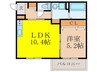 Cedar Hall Yamada One 1LDKの間取り