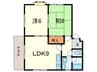 サイラント甲風園 2LDKの間取り