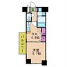 プレジオ中之島 1DKの間取り