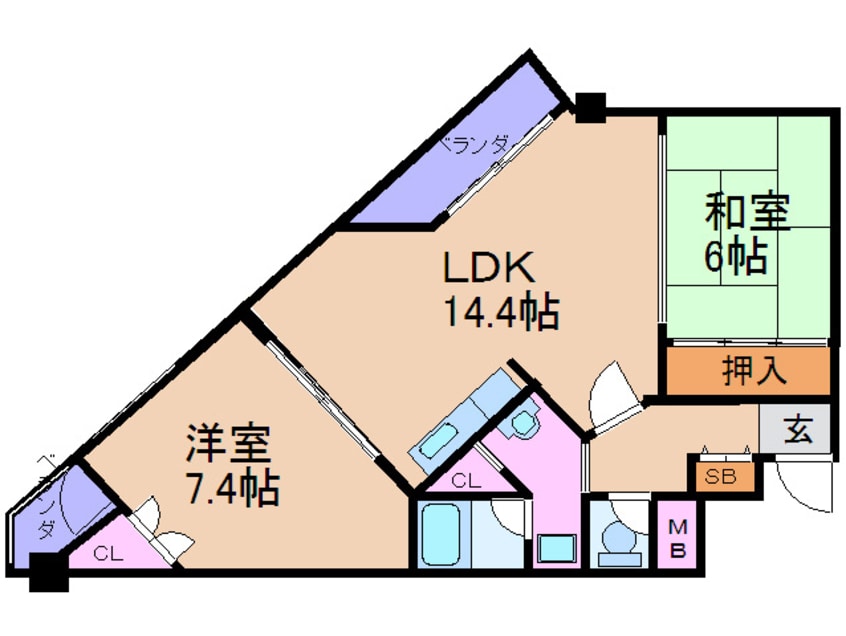 間取図 阪神ﾊｲｸﾞﾚｰﾄﾞﾏﾝｼｮﾝ７番館