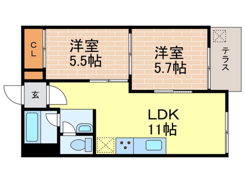 間取図 香枦園第二コーポラス