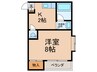 アクシリア駒川 1Kの間取り