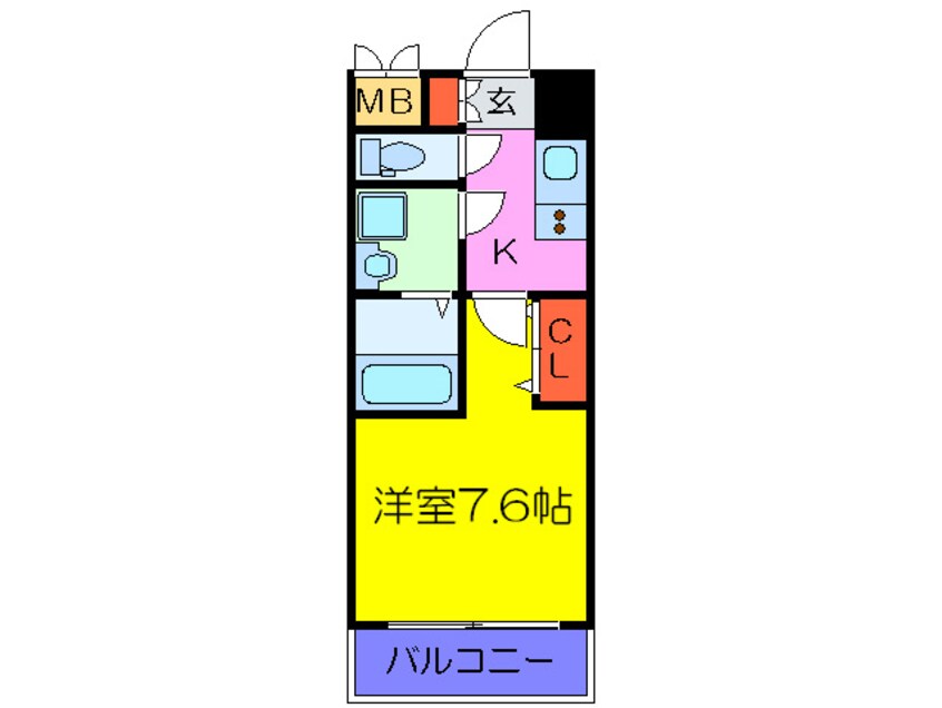 間取図 ジュネ－ゼグラン福島EbiE(208)