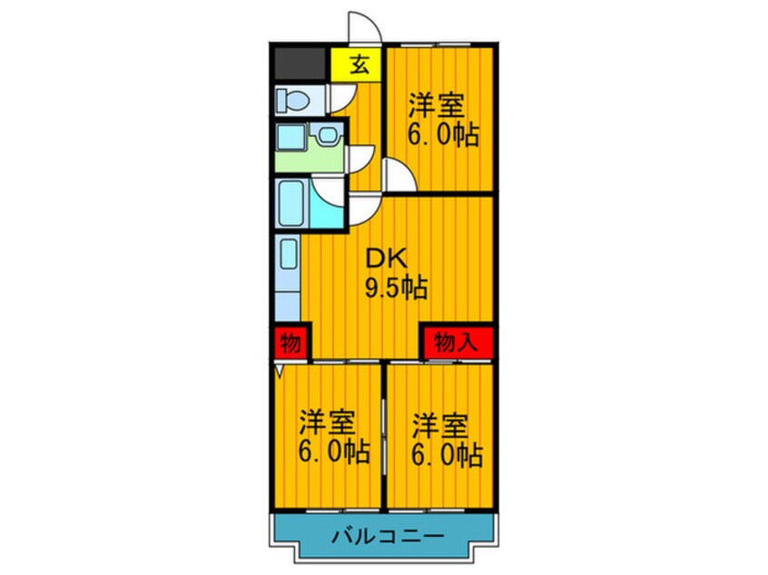 間取図 ＭＡＹＵＭＩグランデール中宮