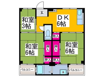 間取図 ビレッジハウス葛ノ葉2号棟